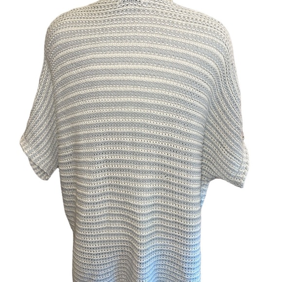 Madewell Women's Cardigan Size S Gray & White Short Sleeve Front Pockets - Picture 5 of 10